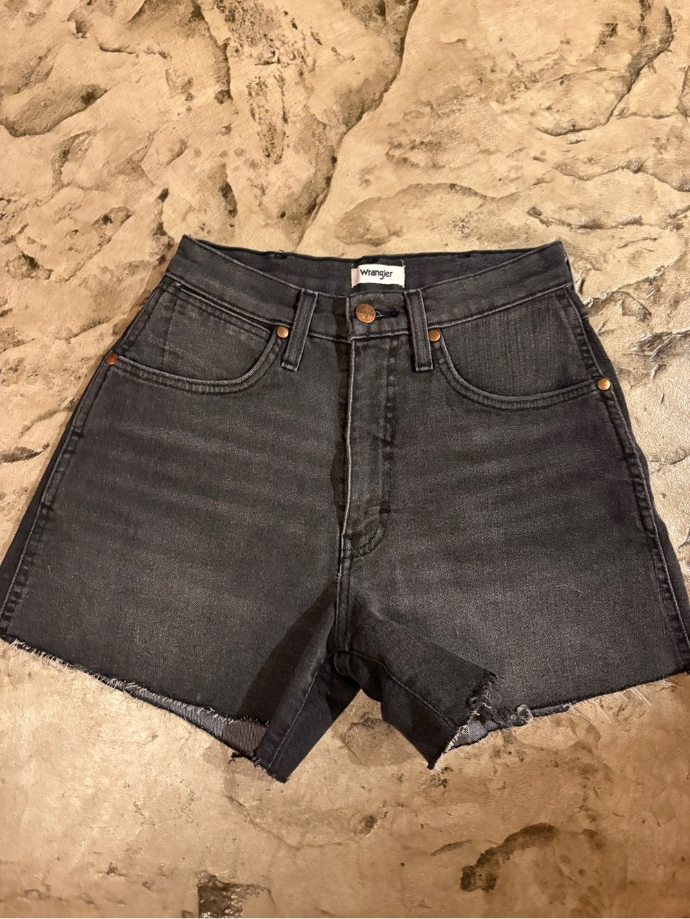 Wrangler Black Denim Cutoff Jean Shorts